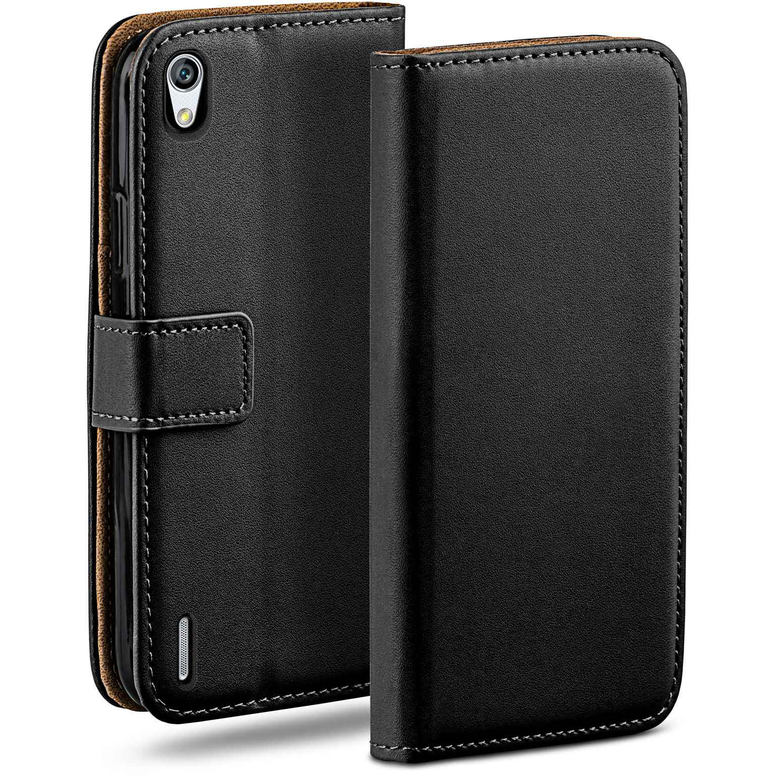 moex Book Case für Huawei Ascend P7 – Klapphülle aus PU Leder mit Kartenfach, Komplett Schutz – undefined
