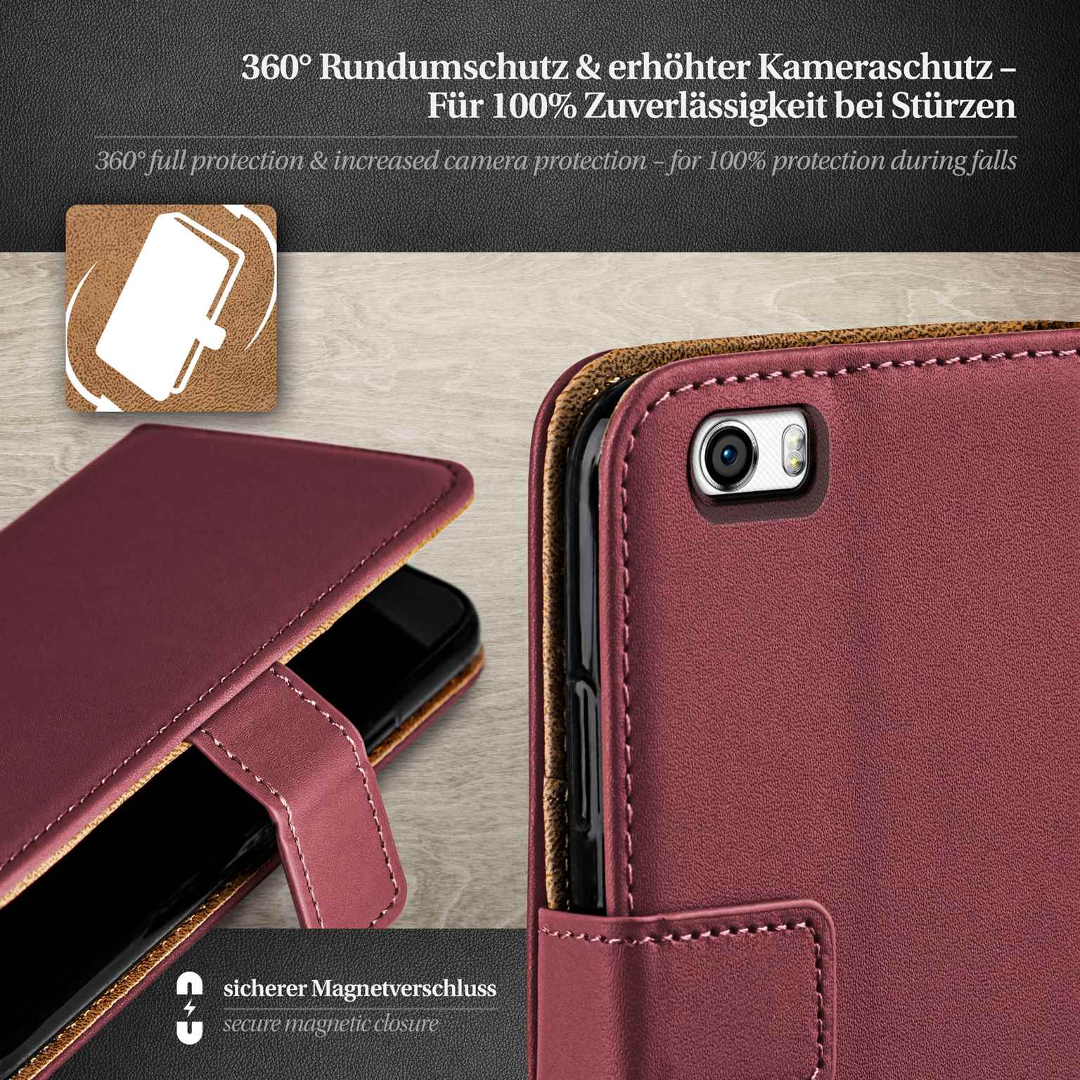 moex Book Case für Huawei Honor 6 Klapphülle mit Kartenfach – Weiteres Produktbild 3