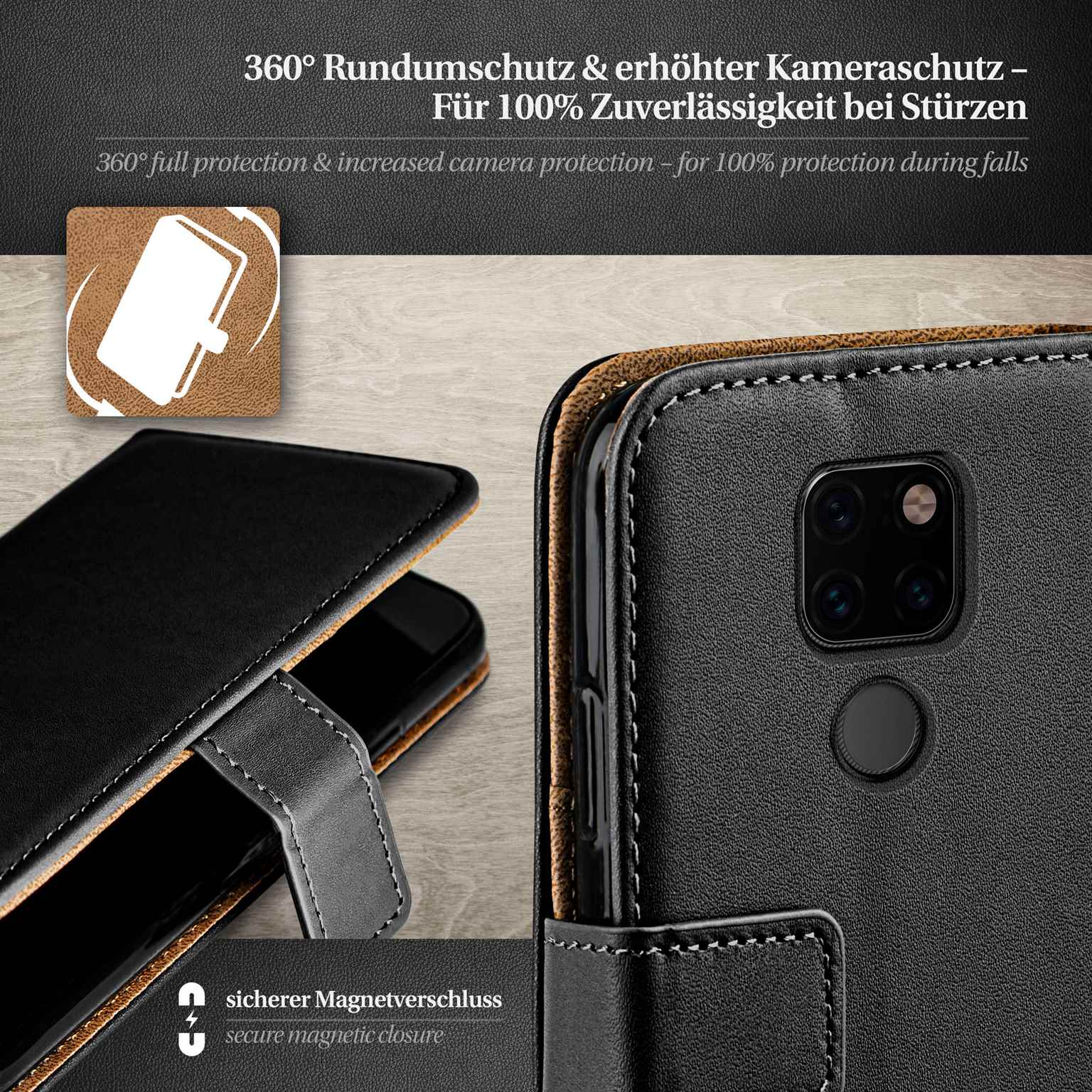 moex Book Case für Huawei Mate 20 Klapphülle mit Kartenfach – Weiteres Produktbild 3