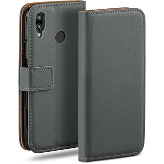 moex moex Book Case für Huawei P20 Lite Klapphülle mit Kartenfach – Anthracite-Gray