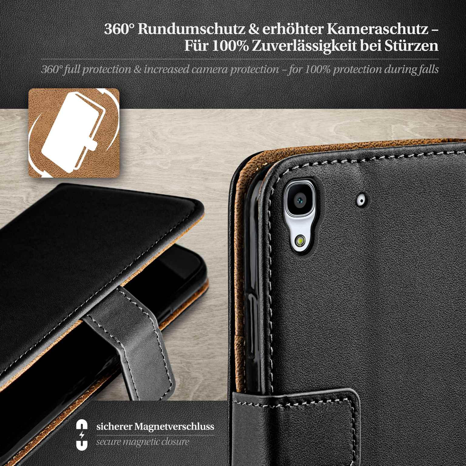 moex Book Case für Huawei Y6 (2015) Klapphülle mit Kartenfach – Weiteres Produktbild 3 moex Book Case für Huawei Y6 (2015) Klapphülle mit Kartenfach – Weiteres Produktbild 3