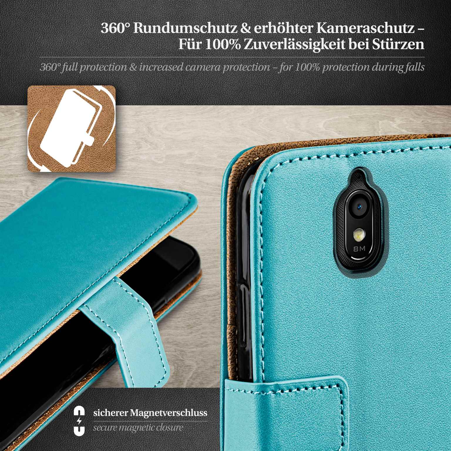 moex Book Case für Huawei Y625 Klapphülle mit Kartenfach – Weiteres Produktbild 2