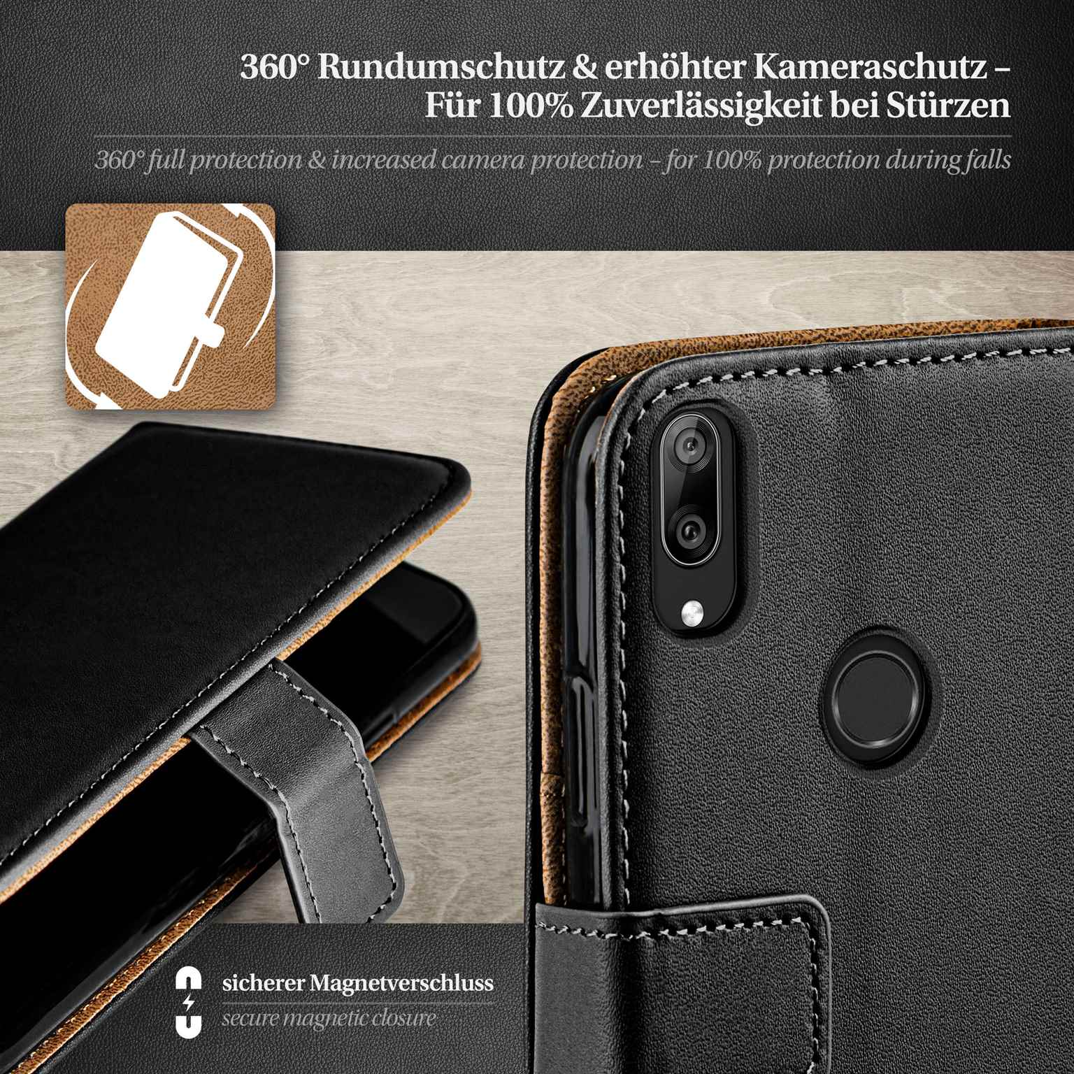 moex Book Case für Huawei Y7 Prime (2019) Klapphülle mit Kartenfach – Weiteres Produktbild 3 moex Book Case für Huawei Y7 Prime (2019) Klapphülle mit Kartenfach – Weiteres Produktbild 3