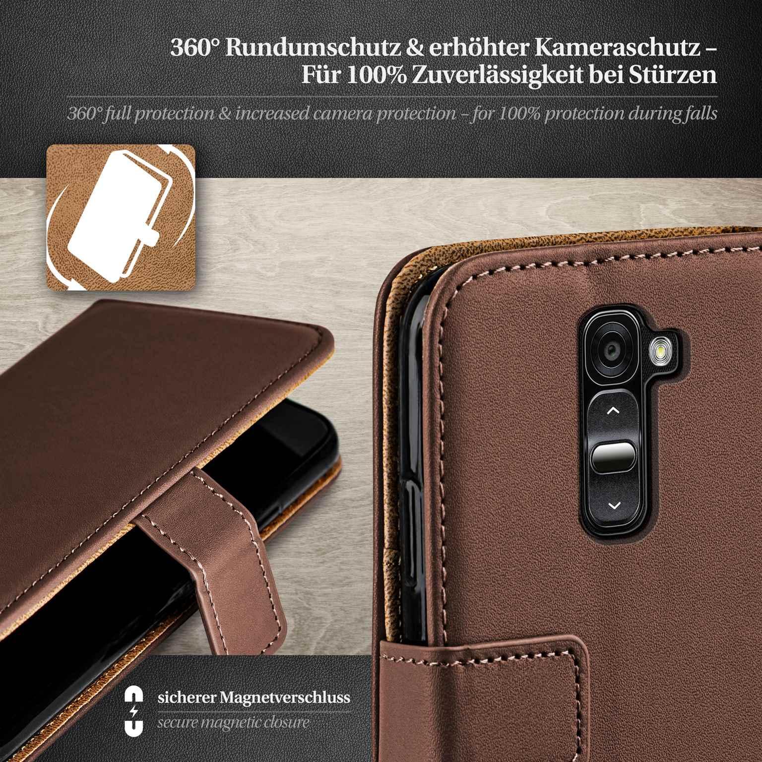 moex Book Case für LG G2 Klapphülle mit Kartenfach – Weiteres Produktbild 3