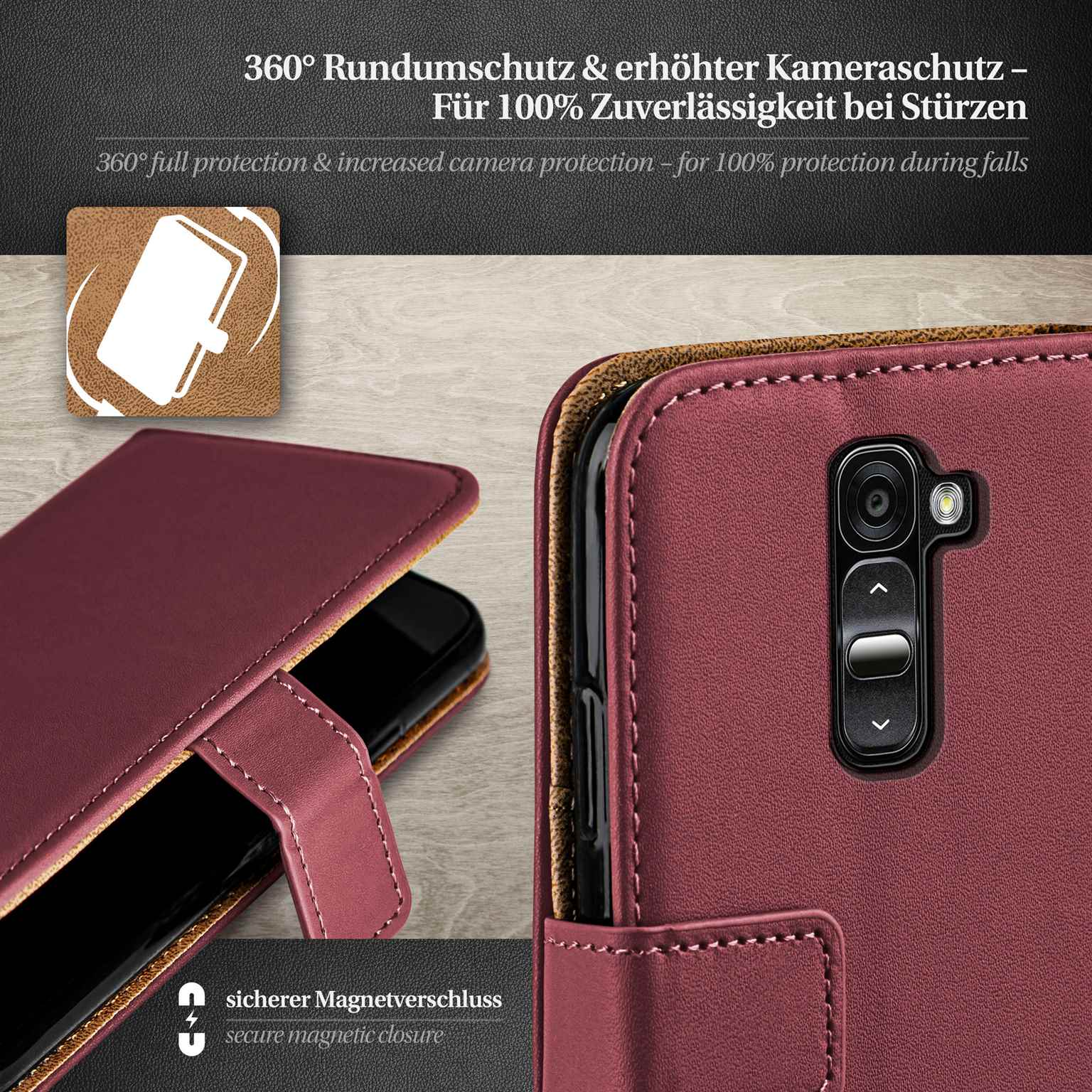 moex Book Case für LG G2 Klapphülle mit Kartenfach – Weiteres Produktbild 3