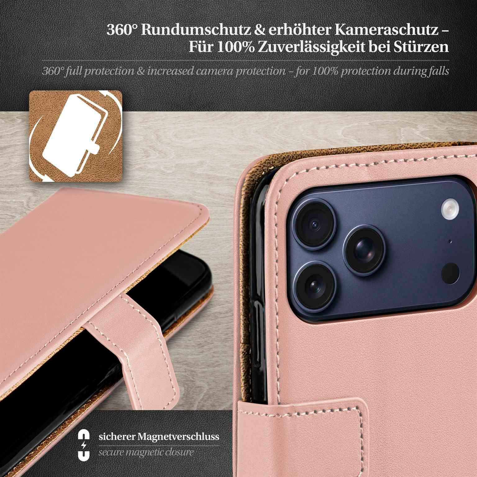 moex Book Case für iPhone 17 Pro Max Klapphülle mit Kartenfach – Weiteres Produktbild 3 moex Book Case für iPhone 17 Pro Max Klapphülle mit Kartenfach – Weiteres Produktbild 3
