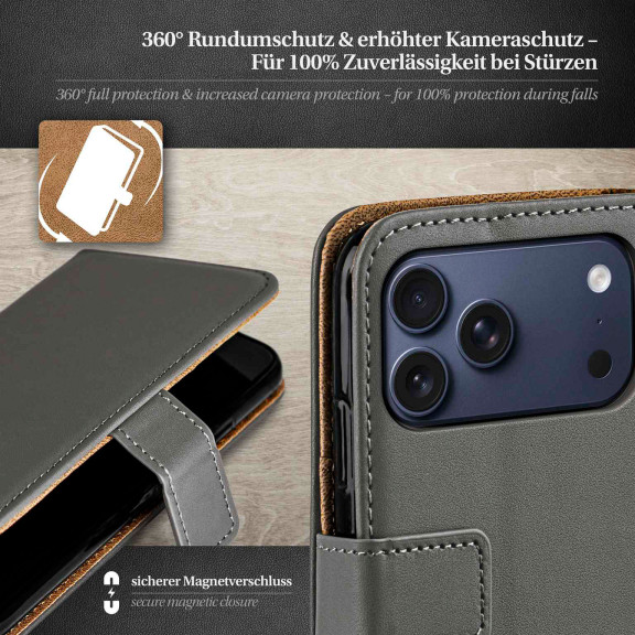 moex Book Case für iPhone 17 Pro Max Klapphülle mit Kartenfach – Weiteres Produktbild 3
