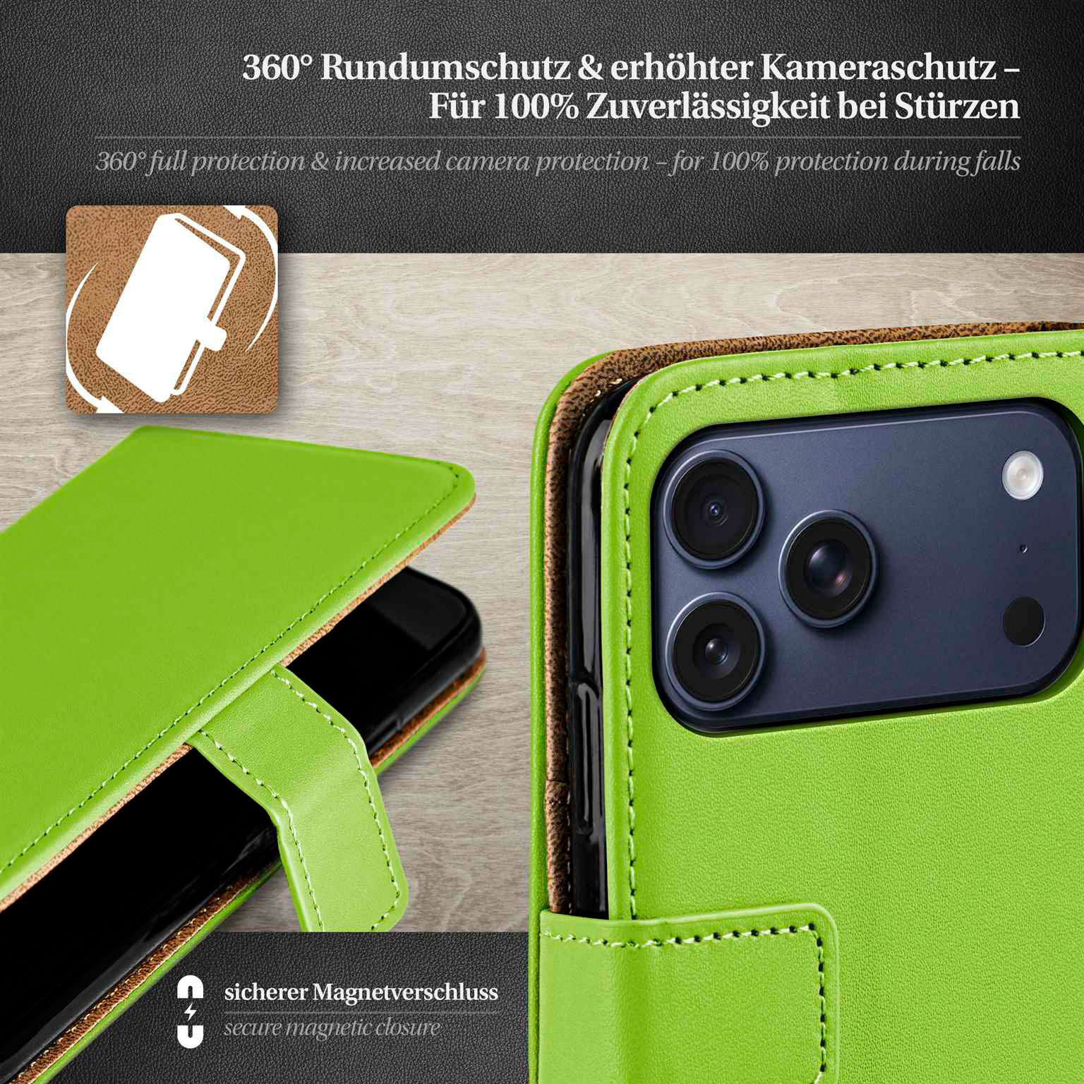 moex Book Case für iPhone 17 Pro Max Klapphülle mit Kartenfach – Weiteres Produktbild 3 moex Book Case für iPhone 17 Pro Max Klapphülle mit Kartenfach – Weiteres Produktbild 3