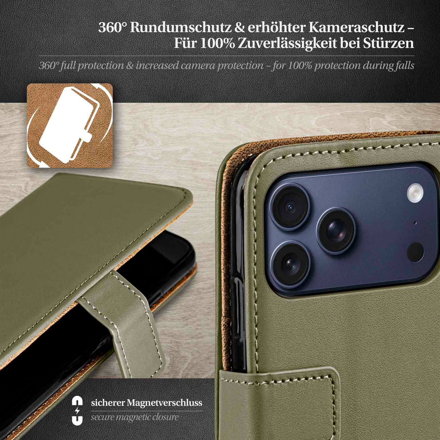 moex Book Case für iPhone 17 Pro Max Klapphülle mit Kartenfach – Weiteres Produktbild 3 moex Book Case für iPhone 17 Pro Max Klapphülle mit Kartenfach – Weiteres Produktbild 3