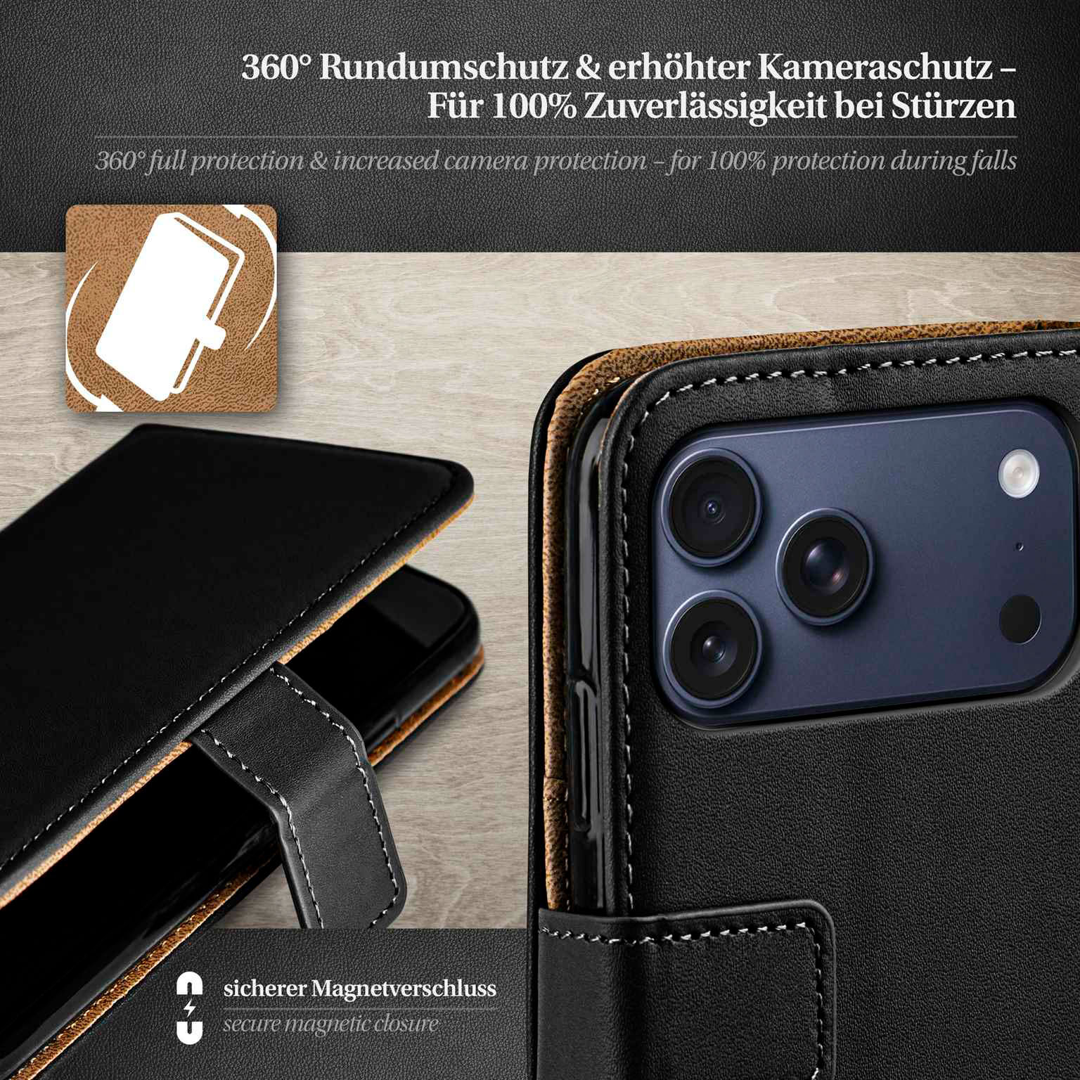moex Book Case für iPhone 17 Pro Klapphülle mit Kartenfach – Weiteres Produktbild 3 moex Book Case für iPhone 17 Pro Klapphülle mit Kartenfach – Weiteres Produktbild 3