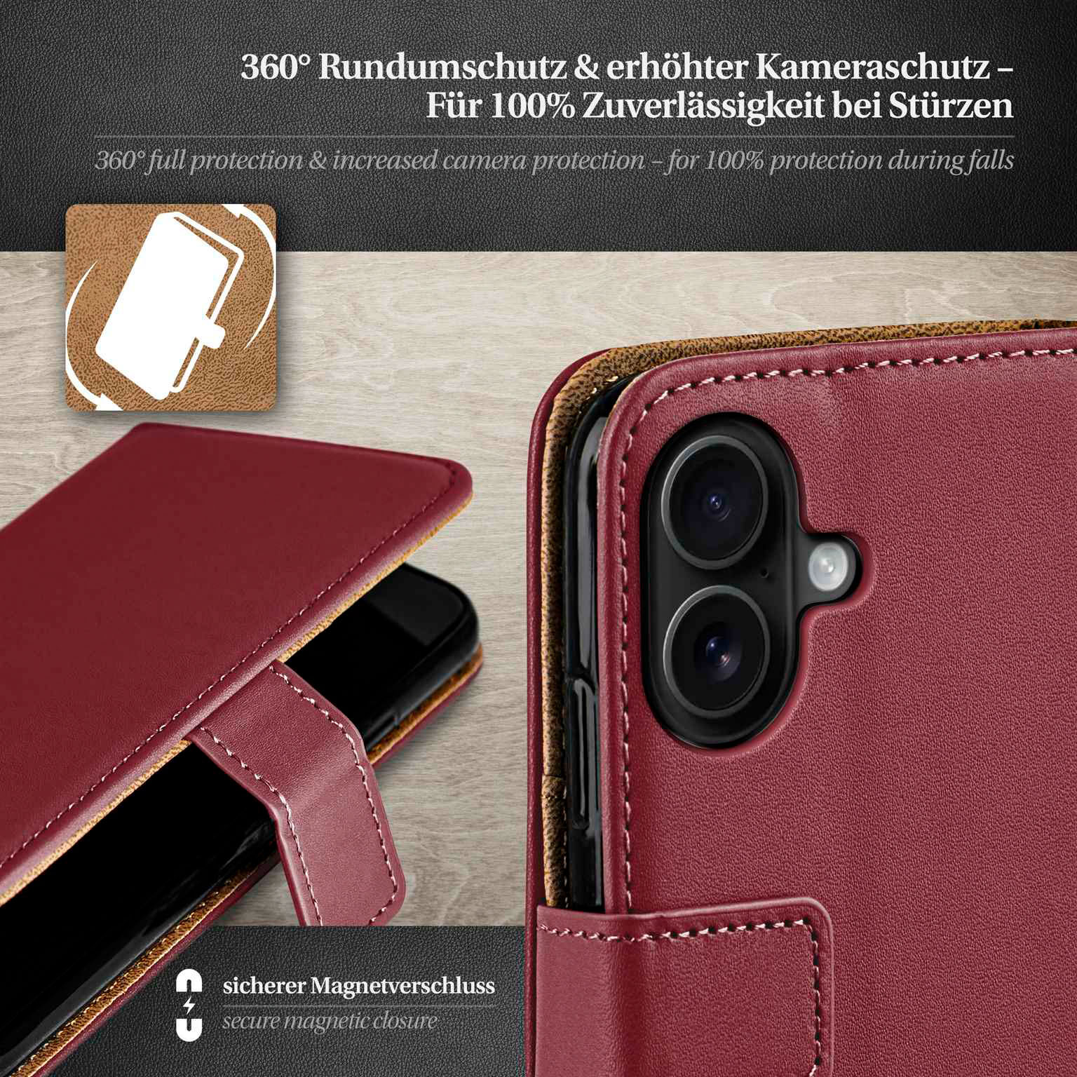 moex Book Case für iPhone 17 Klapphülle mit Kartenfach – Weiteres Produktbild 3 moex Book Case für iPhone 17 Klapphülle mit Kartenfach – Weiteres Produktbild 3
