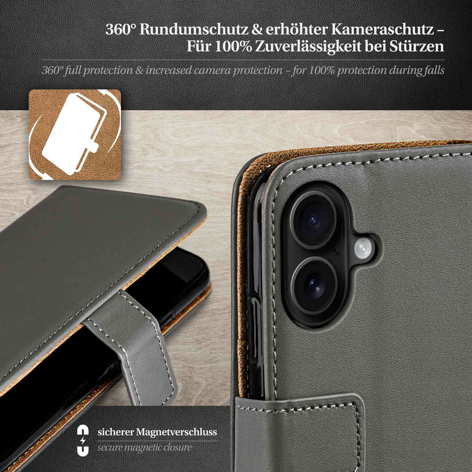 moex Book Case für iPhone 17 Klapphülle mit Kartenfach – Weiteres Produktbild 3 moex Book Case für iPhone 17 Klapphülle mit Kartenfach – Weiteres Produktbild 3