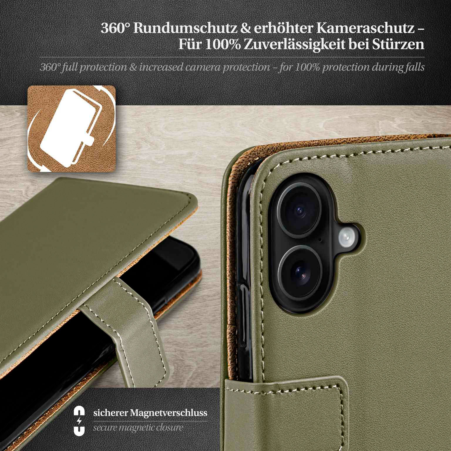 moex Book Case für iPhone 17 Klapphülle mit Kartenfach – Weiteres Produktbild 3 moex Book Case für iPhone 17 Klapphülle mit Kartenfach – Weiteres Produktbild 3