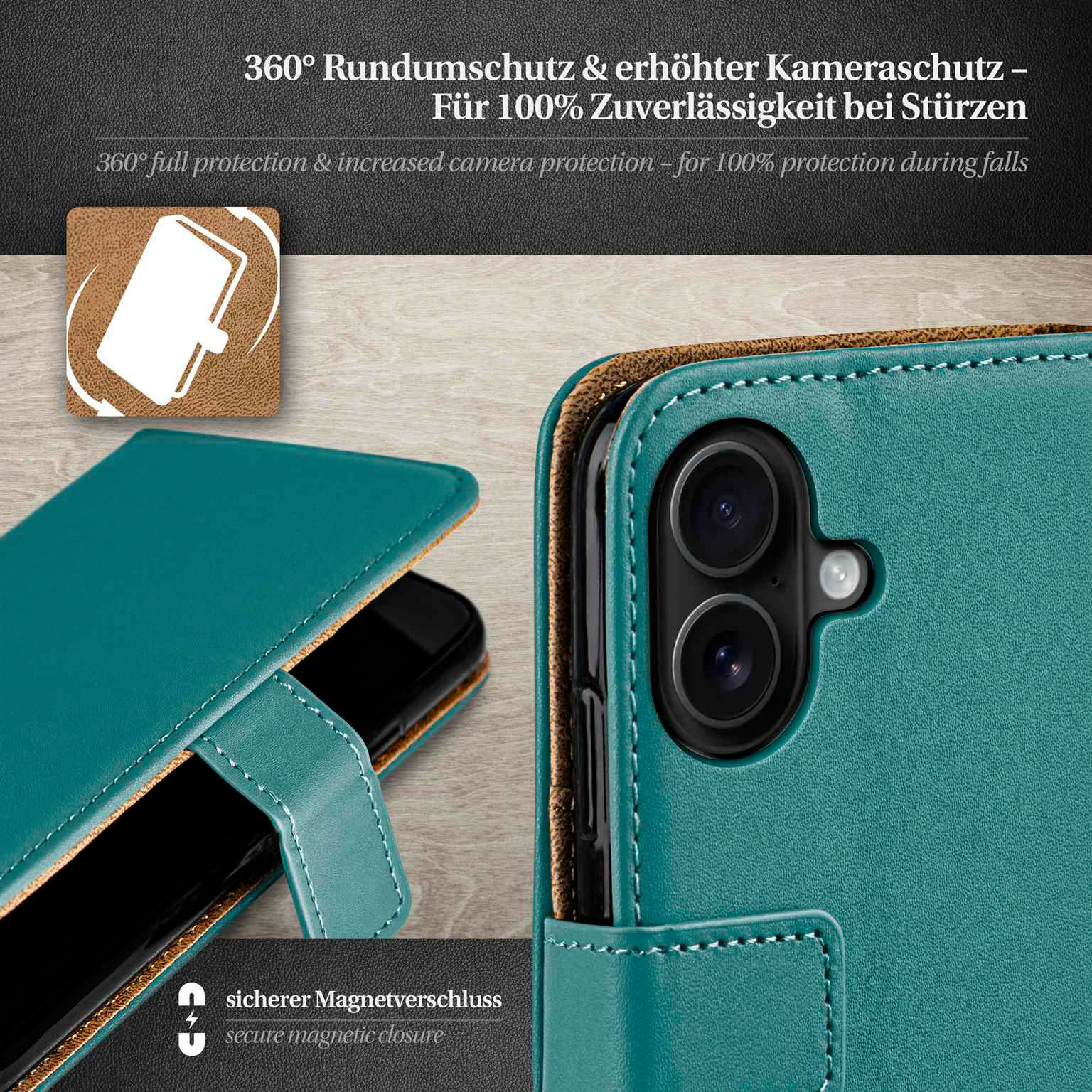 moex Book Case für iPhone 17 Klapphülle mit Kartenfach – Weiteres Produktbild 3 moex Book Case für iPhone 17 Klapphülle mit Kartenfach – Weiteres Produktbild 3