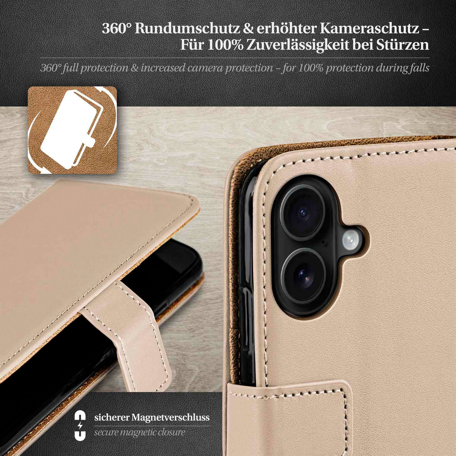moex Book Case für iPhone 17 Klapphülle mit Kartenfach – Weiteres Produktbild 3 moex Book Case für iPhone 17 Klapphülle mit Kartenfach – Weiteres Produktbild 3