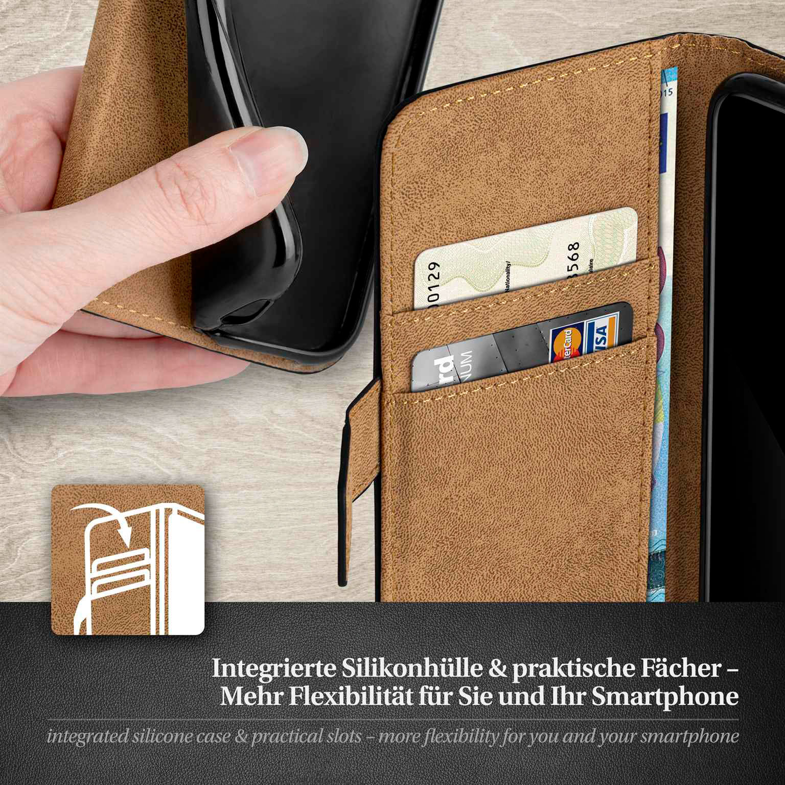 moex Book Case für Google Pixel 9a Klapphülle mit Kartenfach – Weiteres Produktbild 3