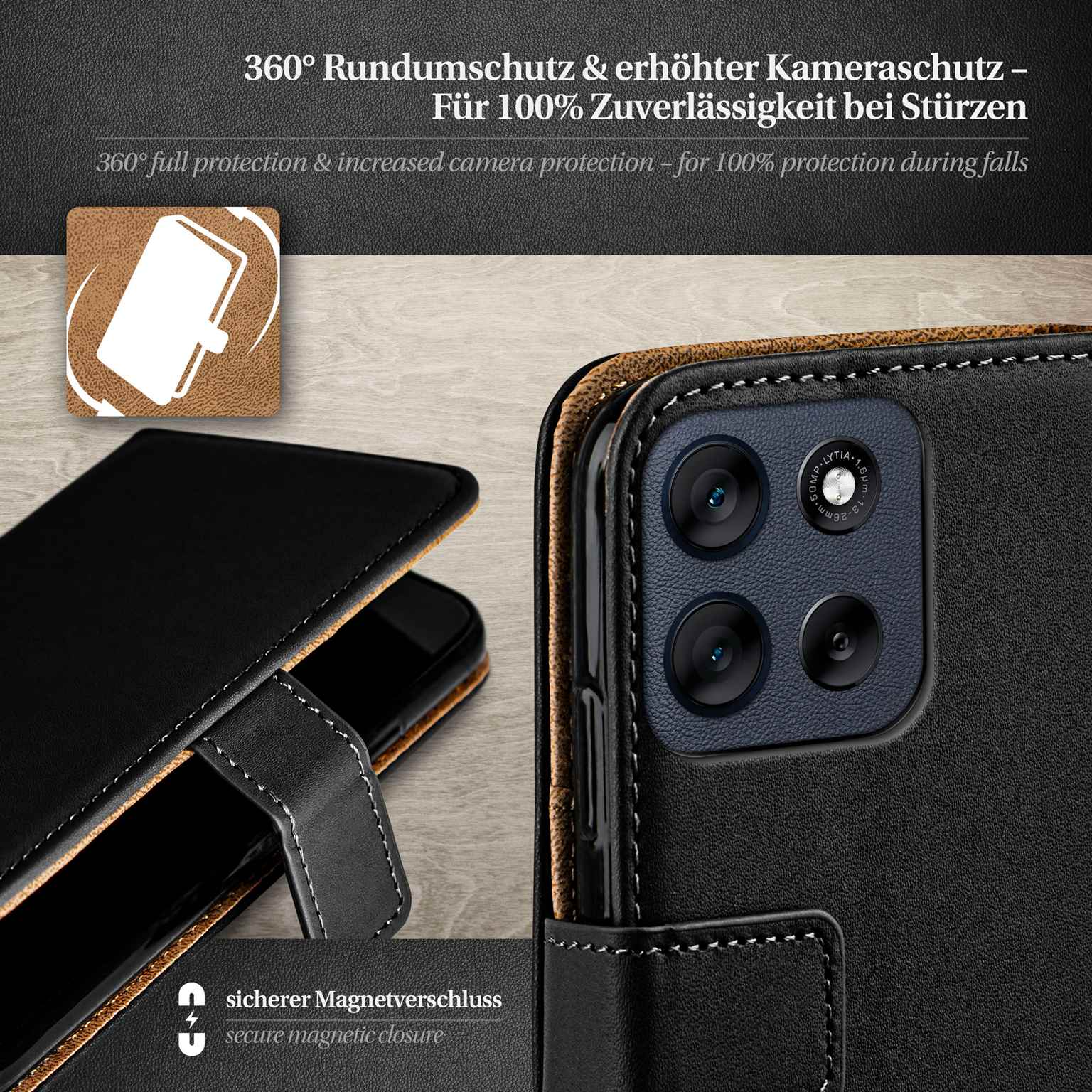 moex Book Case für Motorola Moto G56 5G Klapphülle mit Kartenfach – Weiteres Produktbild 3 moex Book Case für Motorola Moto G56 5G Klapphülle mit Kartenfach – Weiteres Produktbild 3