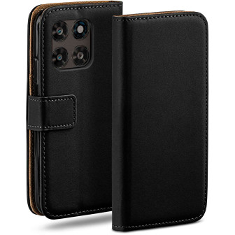 moex moex Book Case für Motorola Moto G67 Klapphülle mit Kartenfach – Tiefschwarz