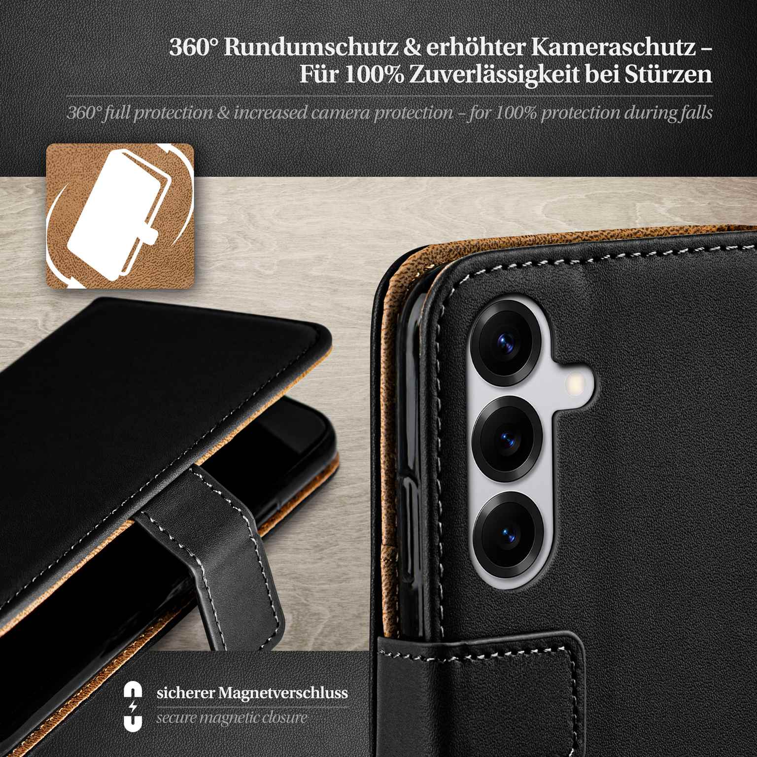 moex Book Case für Samsung Galaxy S25 FE Klapphülle mit Kartenfach – Weiteres Produktbild 3 moex Book Case für Samsung Galaxy S25 FE Klapphülle mit Kartenfach – Weiteres Produktbild 3