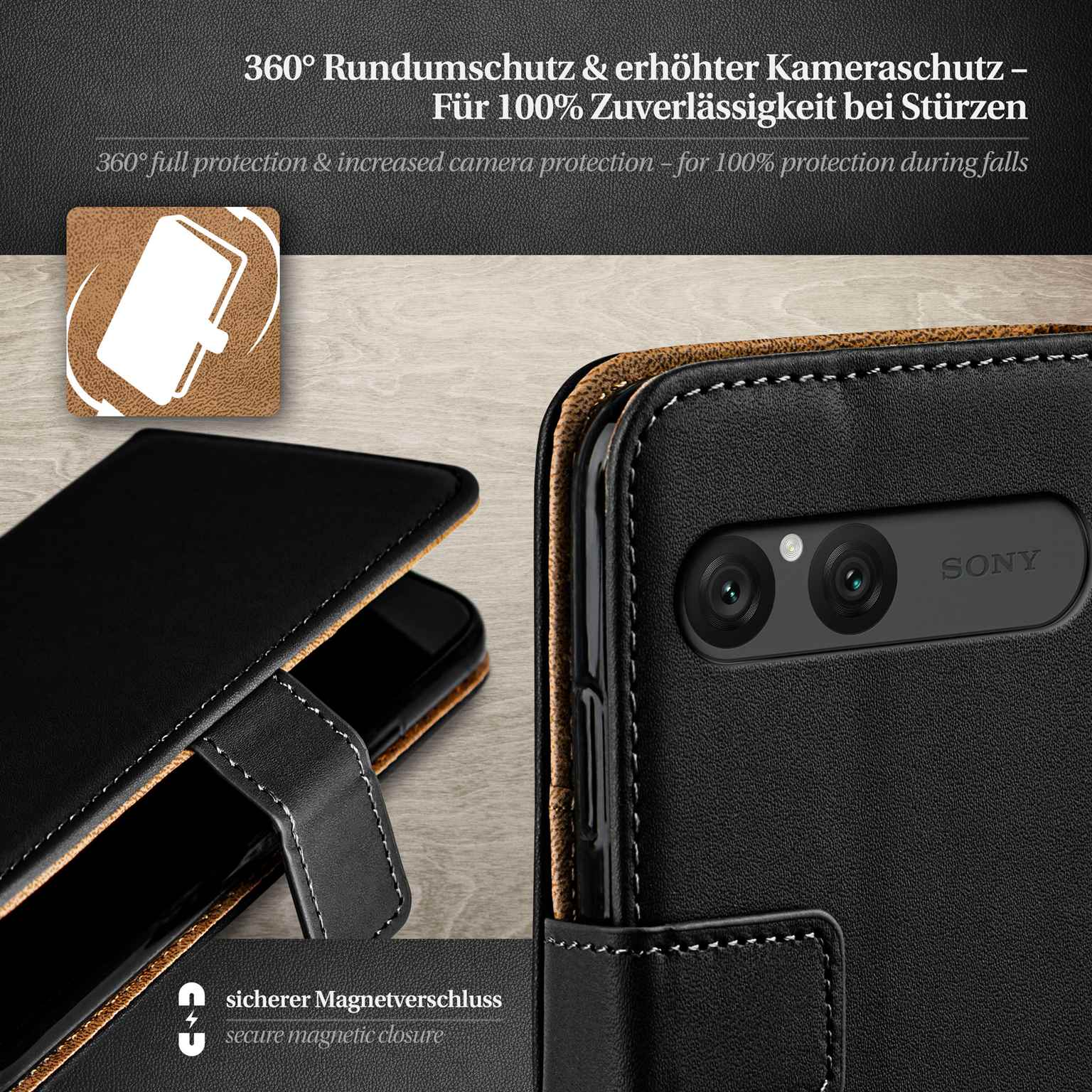 moex Book Case für Sony Xperia 10 VII Klapphülle mit Kartenfach – Weiteres Produktbild 3 moex Book Case für Sony Xperia 10 VII Klapphülle mit Kartenfach – Weiteres Produktbild 3