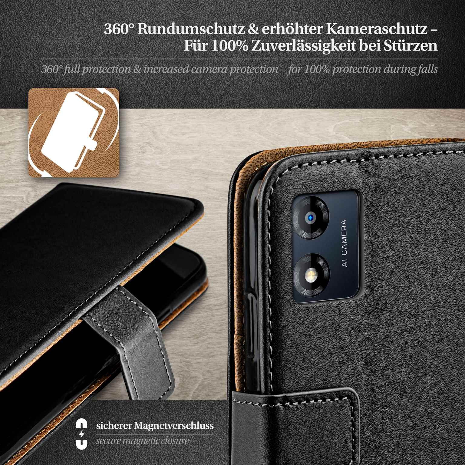 moex Book Case für Motorola Moto E13 Klapphülle mit Kartenfach – Weiteres Produktbild 3 moex Book Case für Motorola Moto E13 Klapphülle mit Kartenfach – Weiteres Produktbild 3