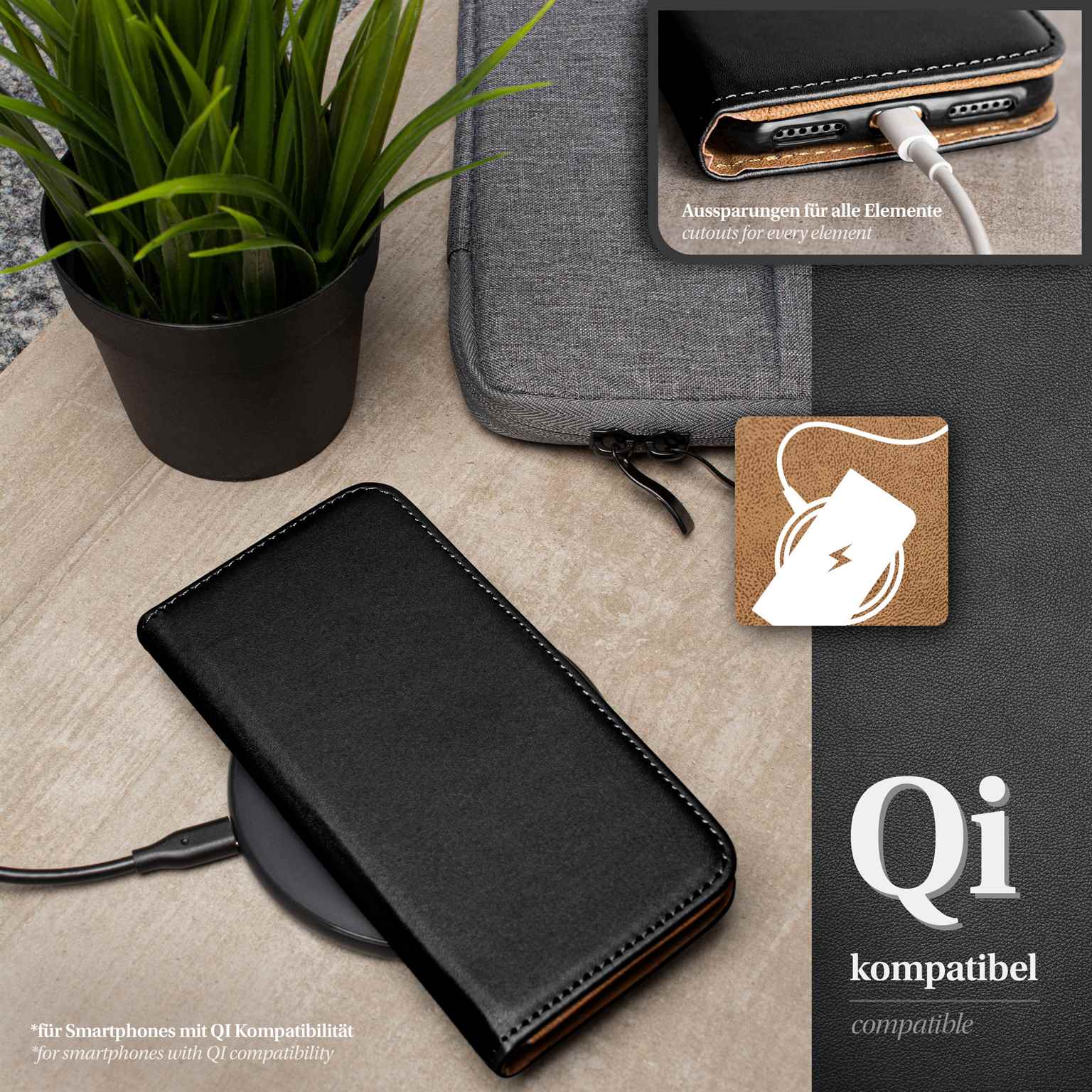 moex Book Case für Motorola Moto E30 Klapphülle mit Kartenfach – Weiteres Produktbild 5