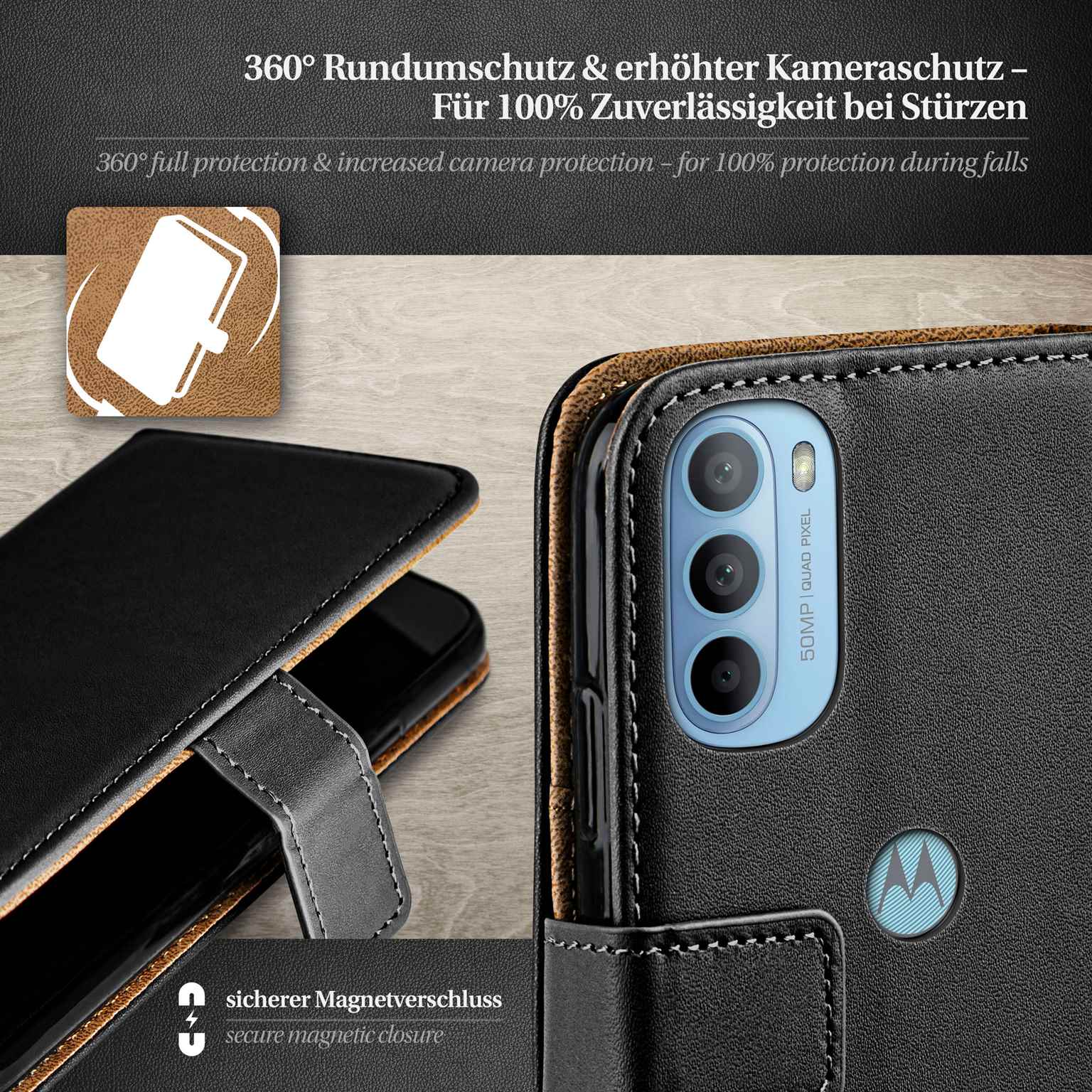 moex Book Case für Motorola Moto G31 Klapphülle mit Kartenfach – Weiteres Produktbild 3 moex Book Case für Motorola Moto G31 Klapphülle mit Kartenfach – Weiteres Produktbild 3