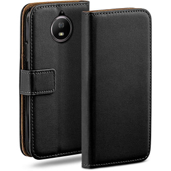 moex moex Book Case für Motorola Moto G5s Klapphülle mit Kartenfach – Deep-Black