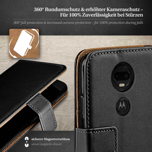 moex Book Case für Motorola Moto G7 Plus Klapphülle mit Kartenfach – Weiteres Produktbild 3
