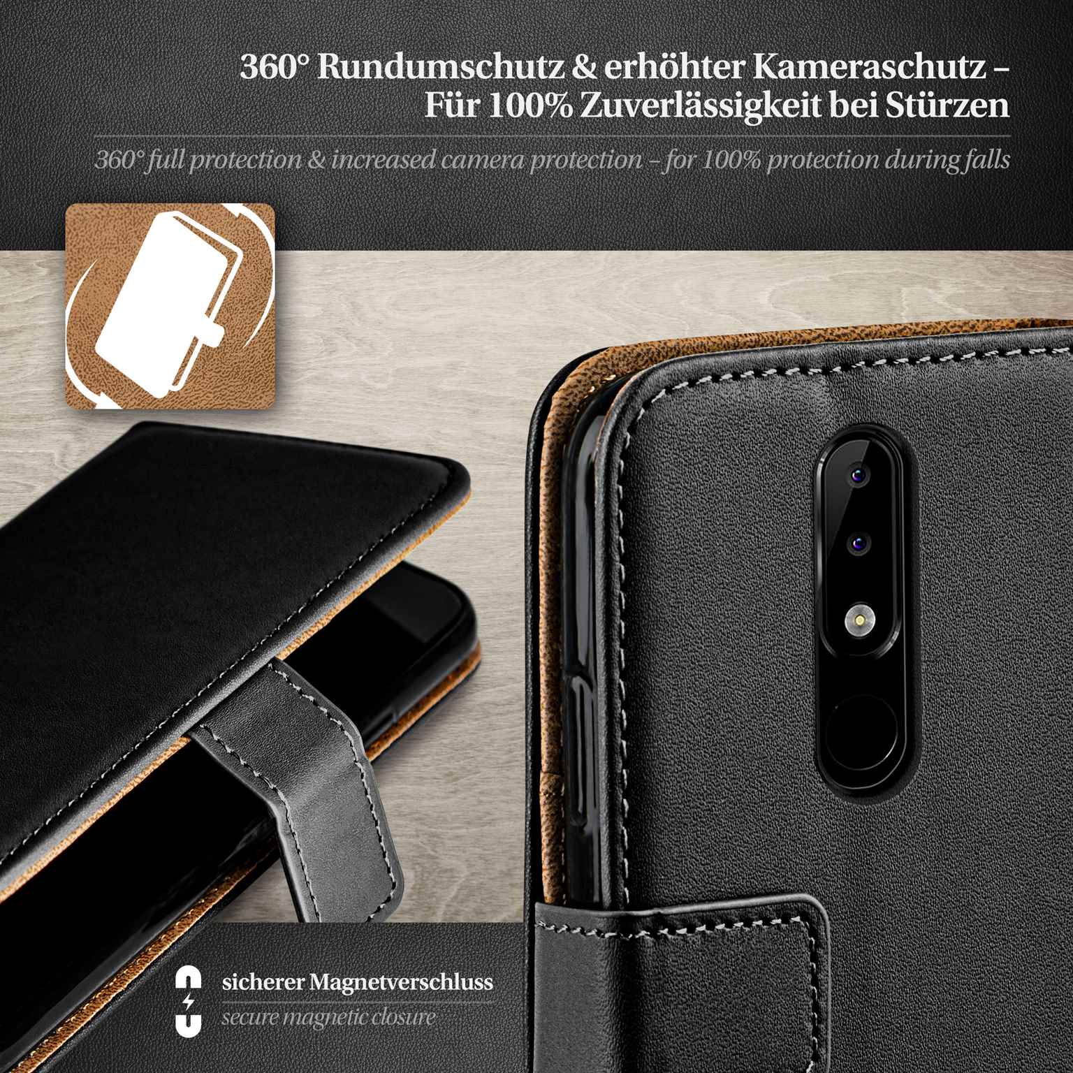 moex Book Case für Nokia 5.1 Plus Klapphülle mit Kartenfach – Weiteres Produktbild 3 moex Book Case für Nokia 5.1 Plus Klapphülle mit Kartenfach – Weiteres Produktbild 3