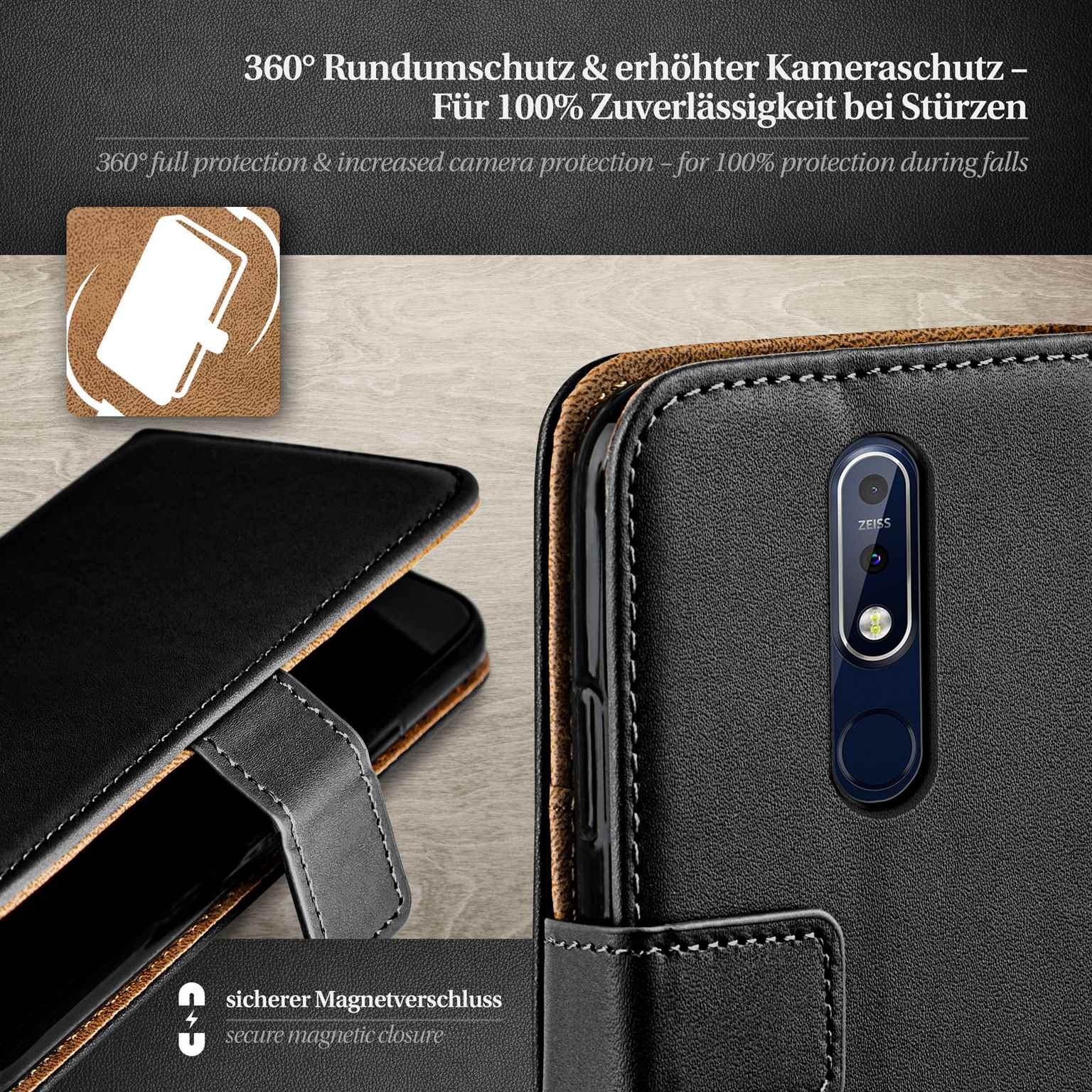 moex Book Case für Nokia 7.1 Klapphülle mit Kartenfach – Weiteres Produktbild 3 moex Book Case für Nokia 7.1 Klapphülle mit Kartenfach – Weiteres Produktbild 3