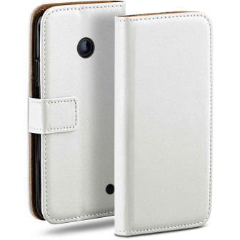 moex moex Book Case für Nokia Lumia 635 Klapphülle mit Kartenfach – Pearl-White