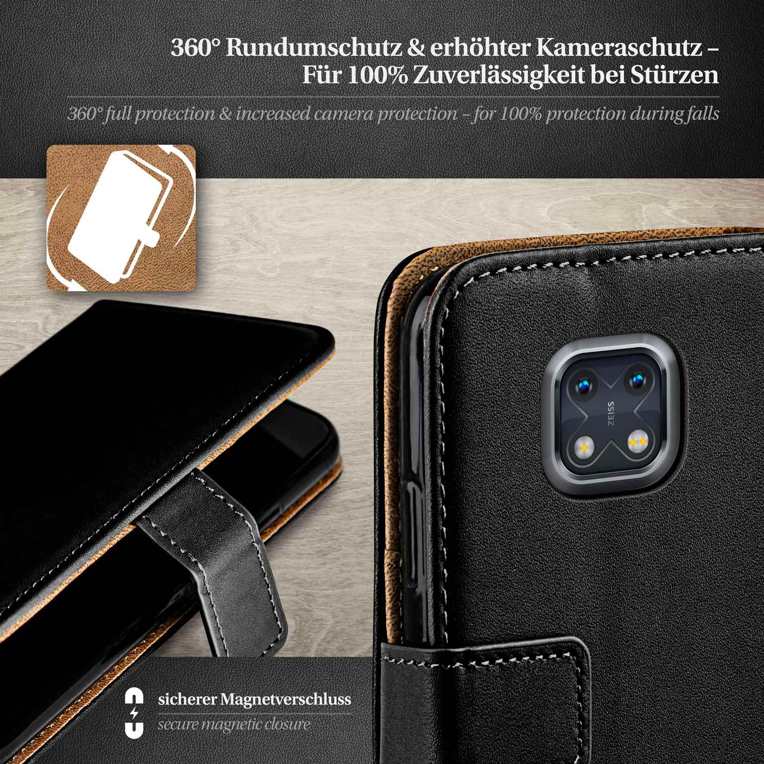 moex Book Case für Nokia XR20 Klapphülle mit Kartenfach – Weiteres Produktbild 3