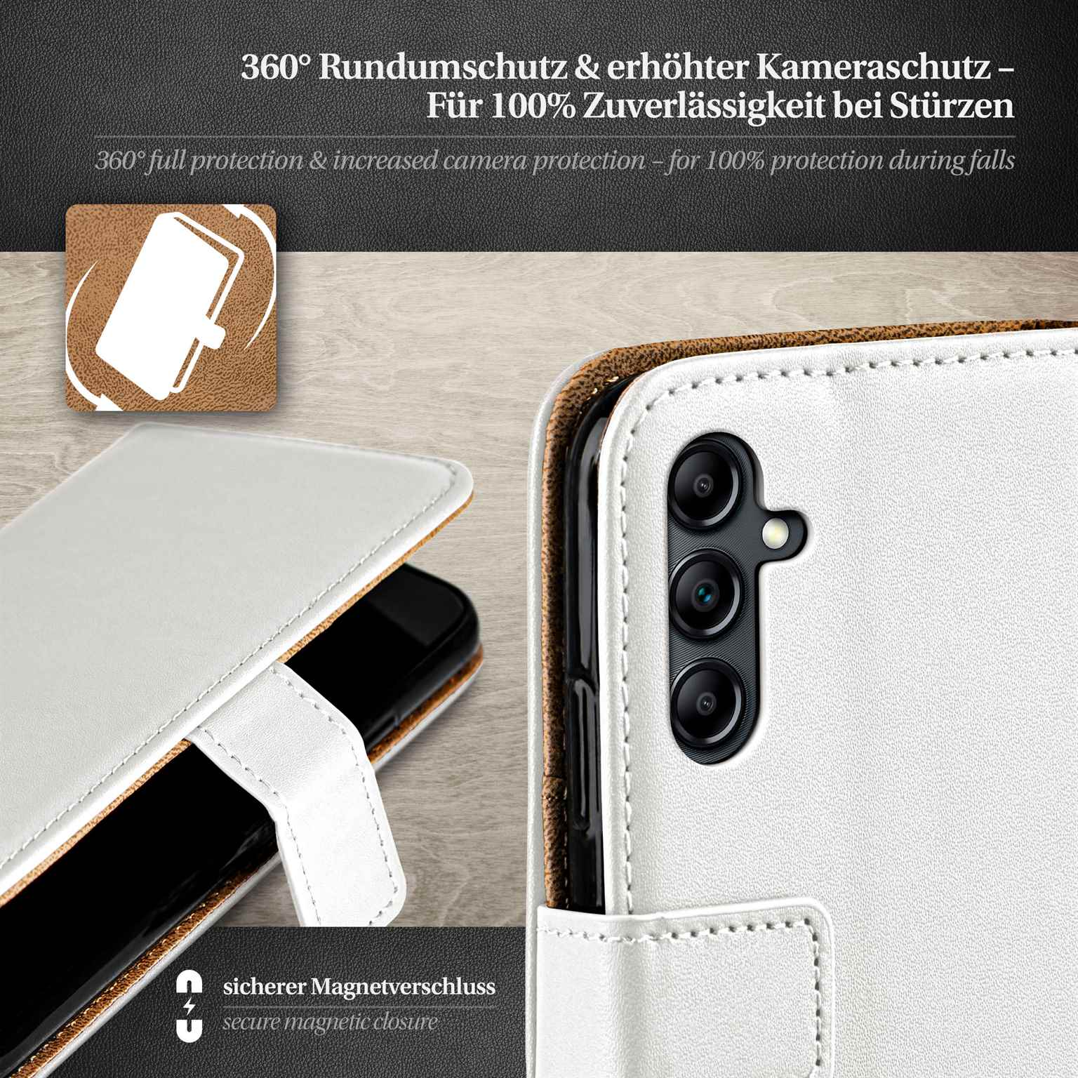 moex Book Case für Samsung Galaxy A14 (4G) Klapphülle mit Kartenfach – Weiteres Produktbild 3