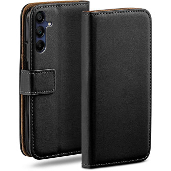 moex moex Book Case für Samsung Galaxy A15 5G Klapphülle mit Kartenfach – Deep-Black