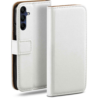 moex moex Book Case für Samsung Galaxy A15 5G Klapphülle mit Kartenfach – Pearl-White