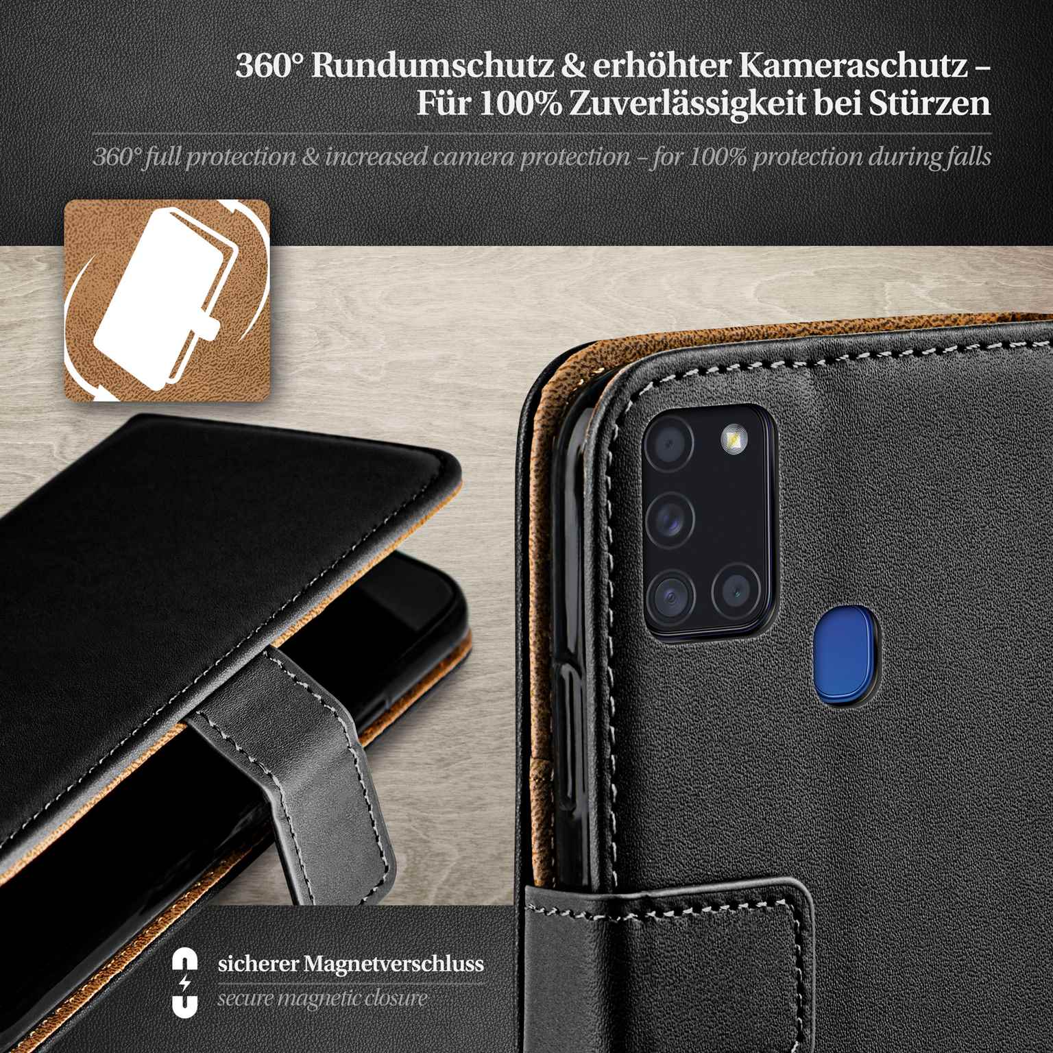moex Book Case für Samsung Galaxy A21s Klapphülle mit Kartenfach – Weiteres Produktbild 3 moex Book Case für Samsung Galaxy A21s Klapphülle mit Kartenfach – Weiteres Produktbild 3