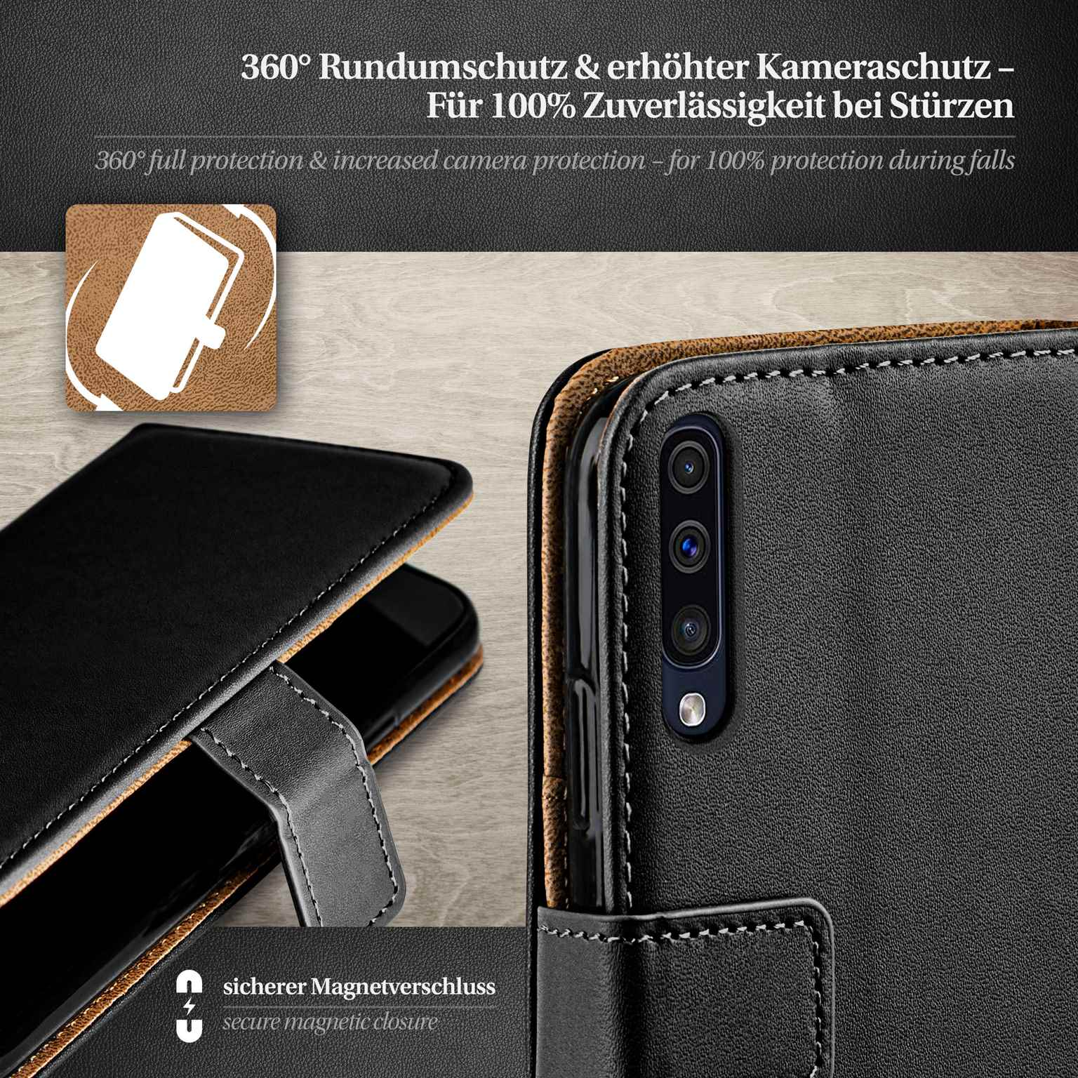 moex Book Case für Samsung Galaxy A30s Klapphülle mit Kartenfach – Weiteres Produktbild 2