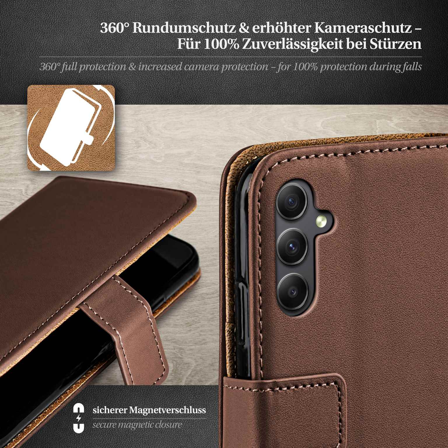 moex Book Case für Samsung Galaxy A34 5G Klapphülle mit Kartenfach – Weiteres Produktbild 3