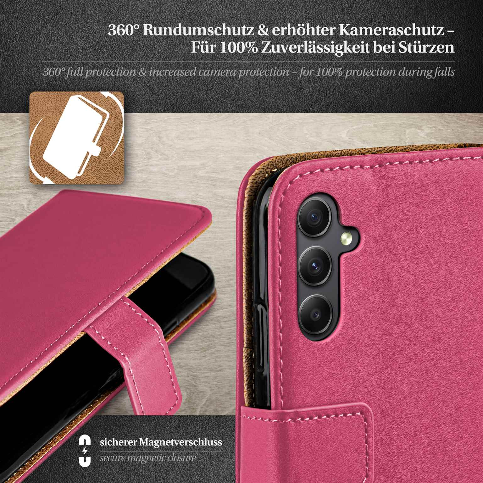 moex Book Case für Samsung Galaxy A34 5G Klapphülle mit Kartenfach – Weiteres Produktbild 3