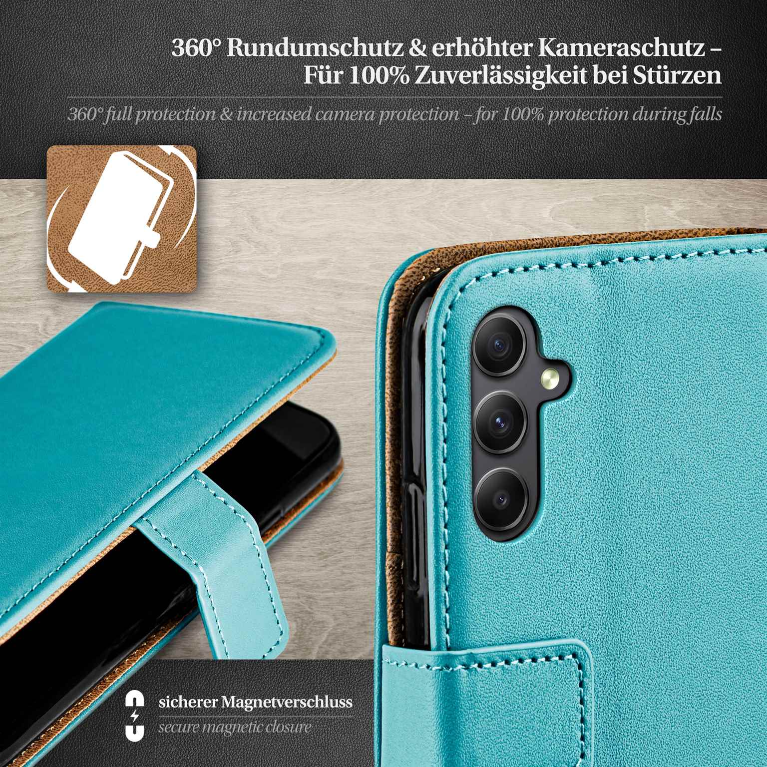 moex Book Case für Samsung Galaxy A34 5G Klapphülle mit Kartenfach – Weiteres Produktbild 3