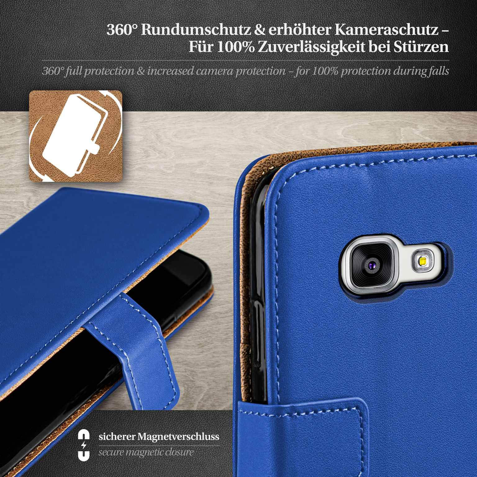 moex Book Case für Samsung Galaxy A5 (2016) Klapphülle mit Kartenfach – Weiteres Produktbild 2