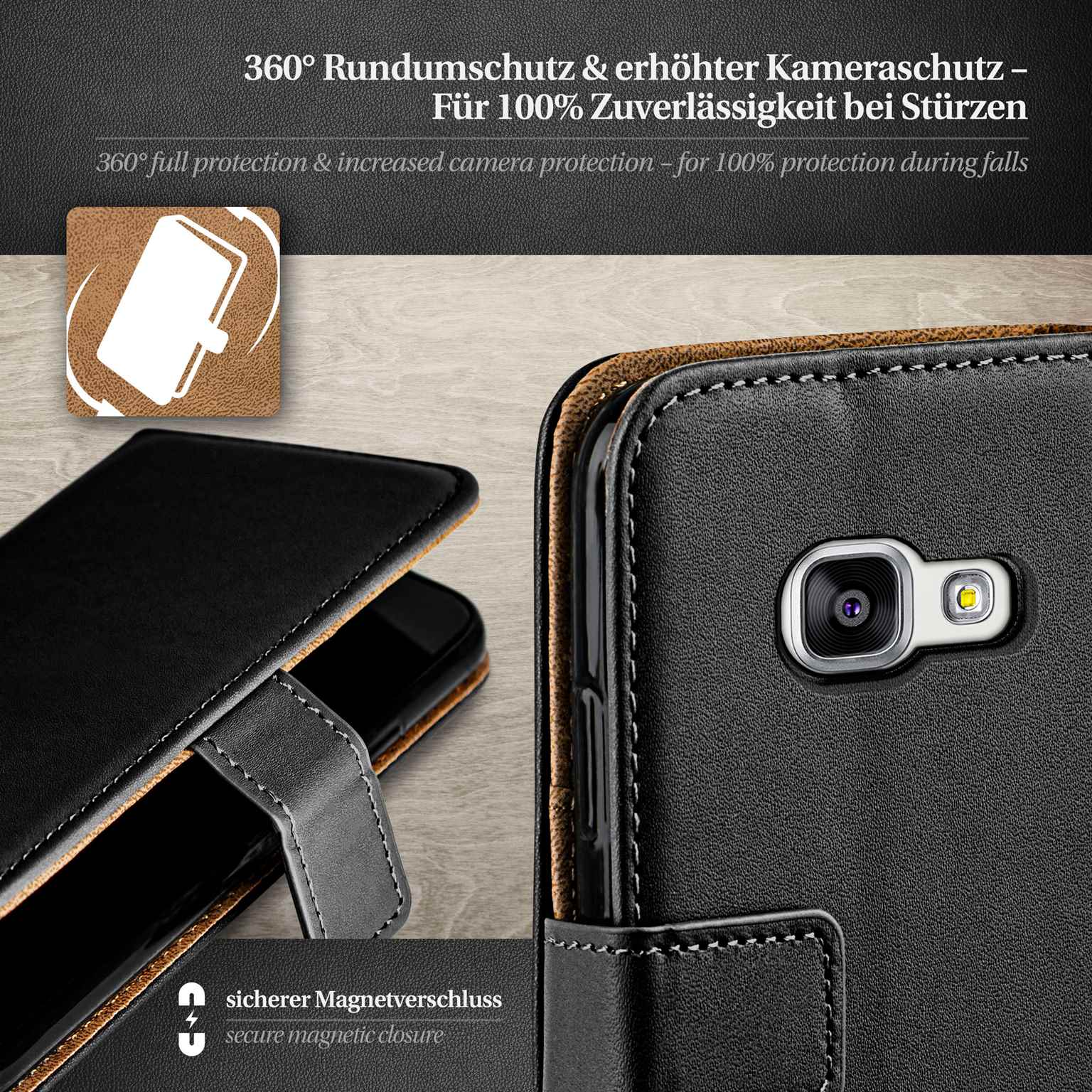 moex Book Case für Samsung Galaxy A5 (2016) Klapphülle mit Kartenfach – Weiteres Produktbild 2