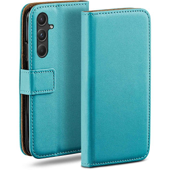 moex moex Book Case für Samsung Galaxy A55 5G Klapphülle mit Kartenfach – Aqua-Cyan