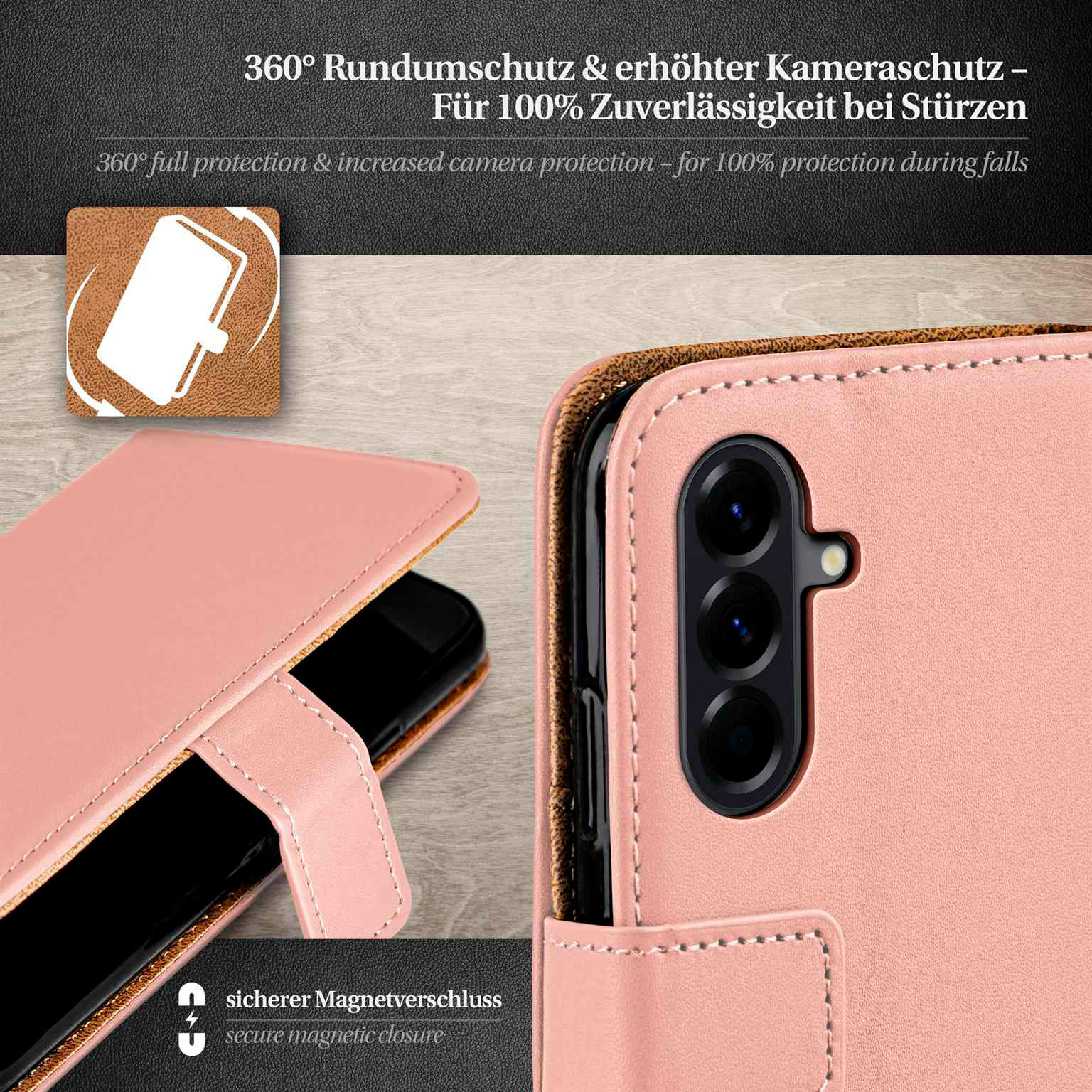 moex Book Case für Samsung Galaxy A56 5G Klapphülle mit Kartenfach – Weiteres Produktbild 4