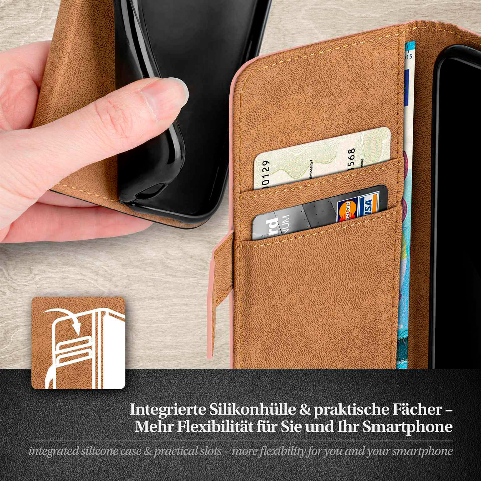 moex Book Case für Samsung Galaxy A56 5G Klapphülle mit Kartenfach – Weiteres Produktbild 5