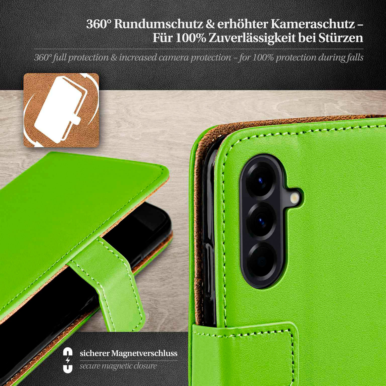 moex Book Case für Samsung Galaxy A56 5G Klapphülle mit Kartenfach – Weiteres Produktbild 4