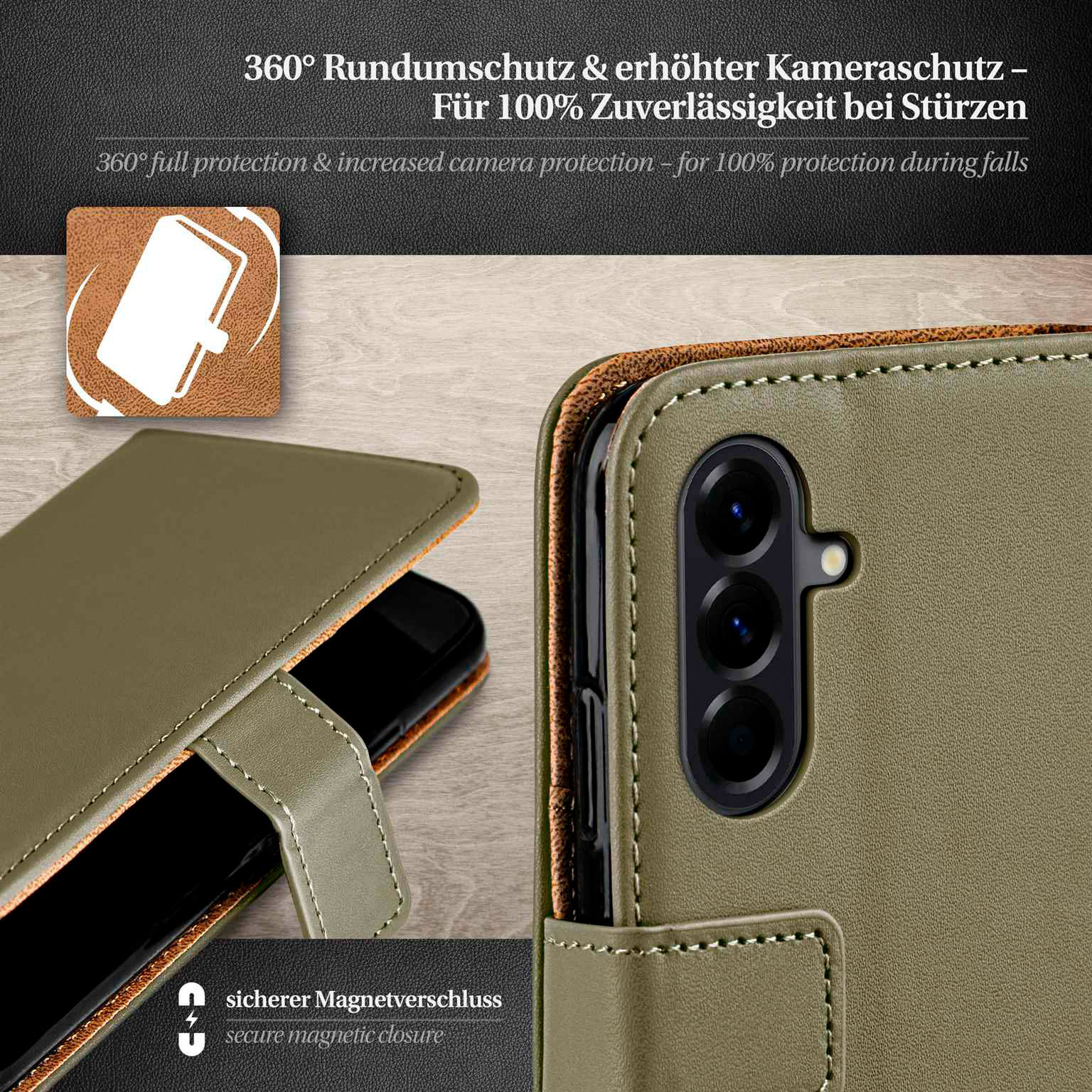 moex Book Case für Samsung Galaxy A56 5G Klapphülle mit Kartenfach – Weiteres Produktbild 4