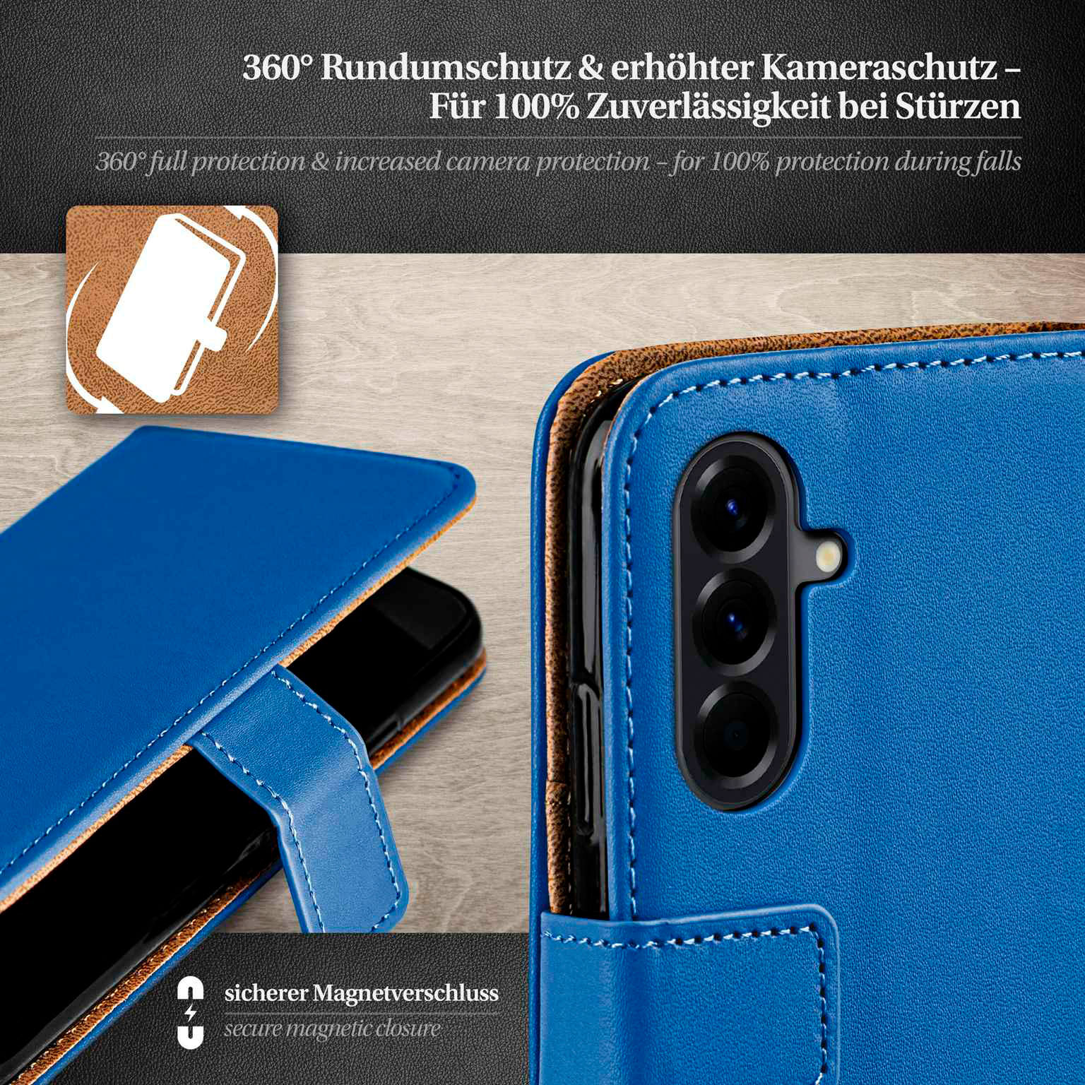 moex Book Case für Samsung Galaxy A56 5G Klapphülle mit Kartenfach – Weiteres Produktbild 4
