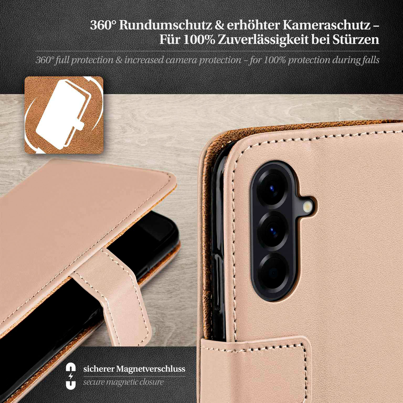 moex Book Case für Samsung Galaxy A56 5G Klapphülle mit Kartenfach – Weiteres Produktbild 4